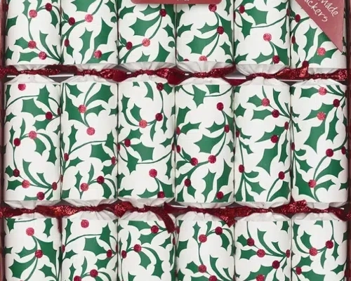 Boughs of Holly Christmas Crackers