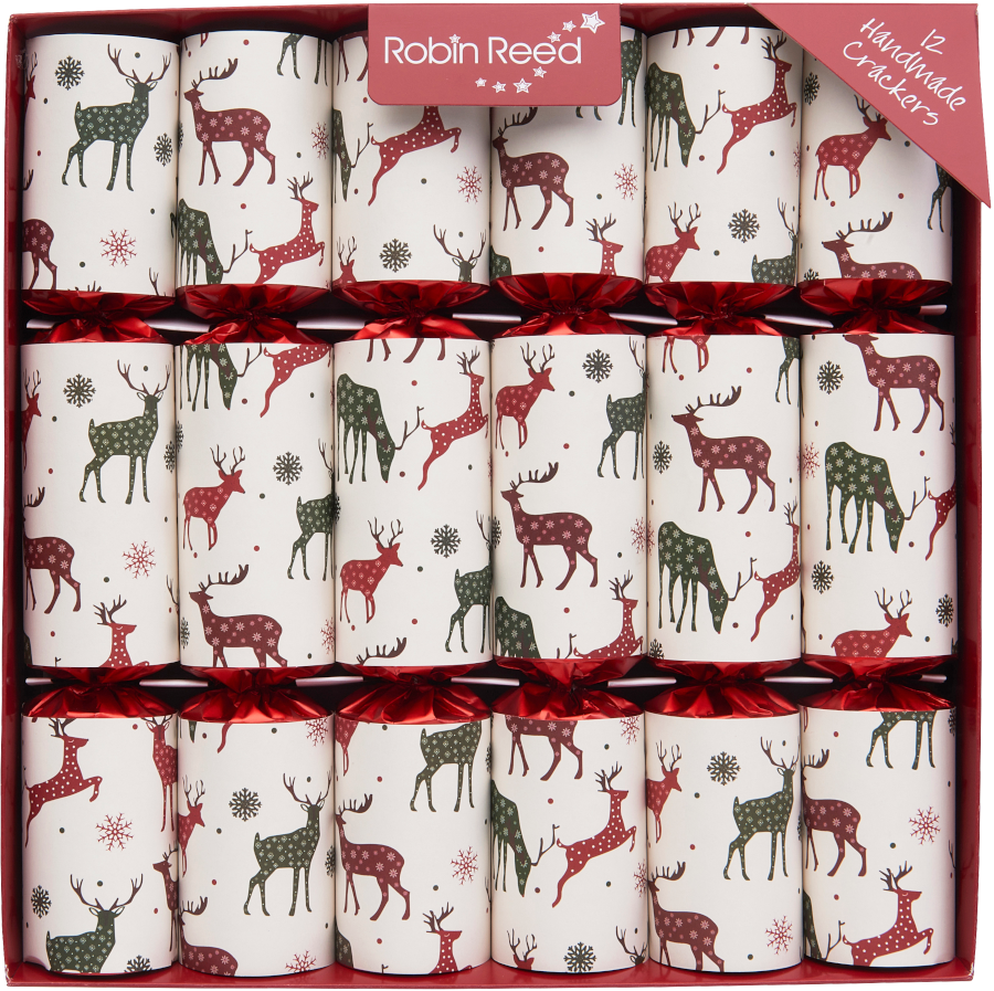 Picture of Christmas Crackers - 12 Classic Christmas Crackers - Festive Stags