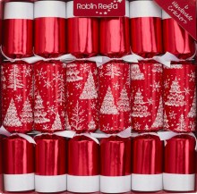 Picture of Christmas Crackers - 6 Classic Christmas Crackers - Red Snow Trees