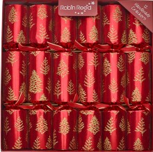 Picture of Christmas Crackers - 12 Classic Christmas Crackers - Red Tree Flakes